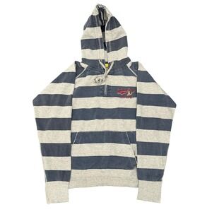 Rag Wear Yogi Bear Jellystone Park Striped Quarter Zip Hoodie Mens XL Gray Blue